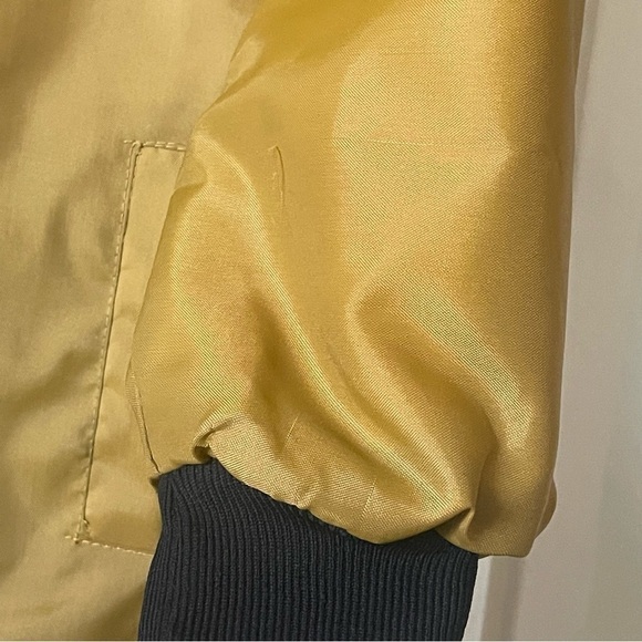 Ford Vintage Rare 90s Winter Jacket Zip Up Fuzzy Lined  Yellow Mustard Size l - Picture 11 of 16